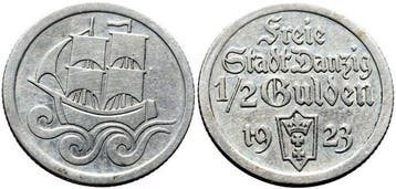 Polen, Danzig. 1/2 Gulden 1923 (Zonder minimumprijs), Postzegels en Munten