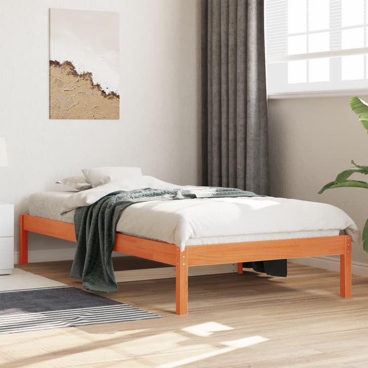 vidaXL Slaapbank zonder matras 90x200 cm massief grenenhout, Huis en Inrichting, Slaapkamer | Bedden, Nieuw, Verzenden