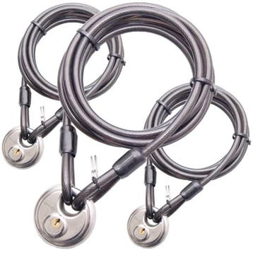 Staalkabels met discus 5 meter 3stuks aktiepakket, Verzenden, Nieuw