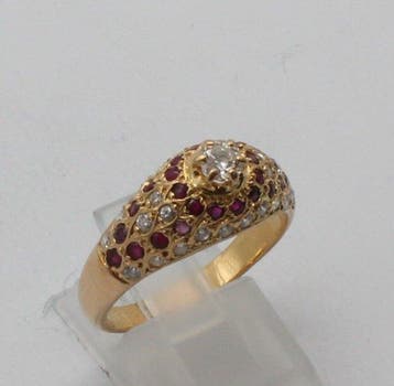 Ring - 18 karaat Geel goud - 1.20ct. tw. Diamant