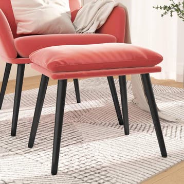 vidaXL Voetenbank 45x29,5x35 cm fluweel roze, Verzenden, Nieuw