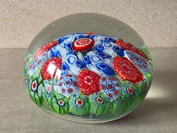 Szklana Rzeba w Stylu Millefiori - Presse-papier - Glas, Antiek en Kunst