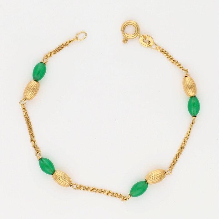 Armband - 18 karaat Geel goud - Smaragd, Bijoux, Sacs & Beauté, Bracelets