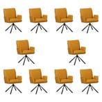 Set van 10 Leren draaibare eetkamerstoelen Elite - Toledo, Ophalen of Verzenden