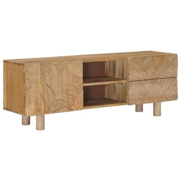 vidaXL TV Kast 110 x 30 x 40 cm Massief Mangohout en, Huis en Inrichting, Woonaccessoires | Cd- en Dvd-rekken, Verzenden, Nieuw