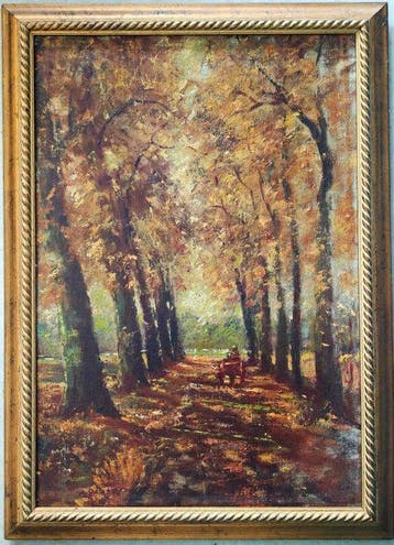 École européenne (XX) - Chemin d’automne dans la forêt