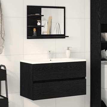 vidaXL Badkamerspiegel 60x10,5x45 cm spaanplaat zwart, Verzenden, Nieuw