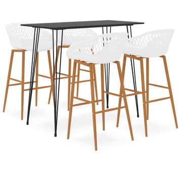 vidaXL 5-delige Barset zwart en wit, Verzenden