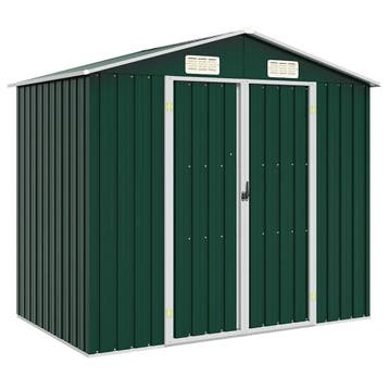 vidaXL Tuinschuur 205x129x183 cm gegalvaniseerd staal groen, Tuin en Terras, Verzenden, Nieuw