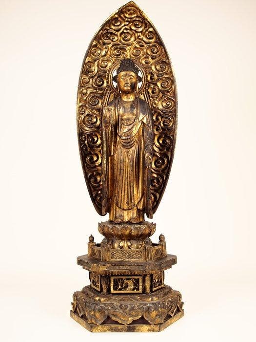 Buddha Amitabha standing statue  Amida Nyorai -, Antiquités & Art, Antiquités | Autres Antiquités