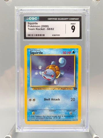 Pokémon Graded card - Squirtle - CGC 9 - WOTC - Team Rocket, Nieuw