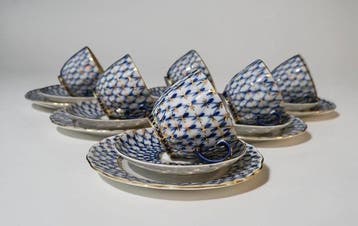 Lomonosov Imperial Porcelain Factory - Koffieservies voor 6, Antiek en Kunst