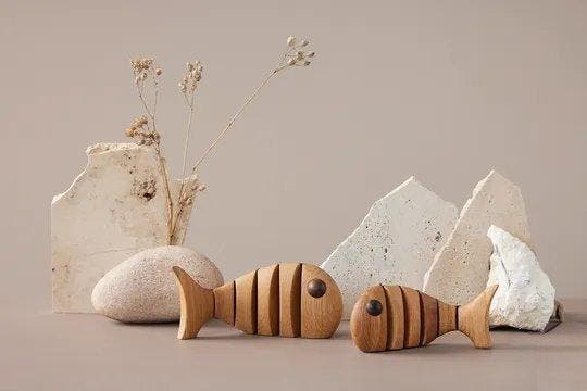 Spring Copenhagen - Mencke&Vagnby - Figuur - The Wood Fish -, Antiek en Kunst, Antiek | Meubels | Stoelen en Sofa's
