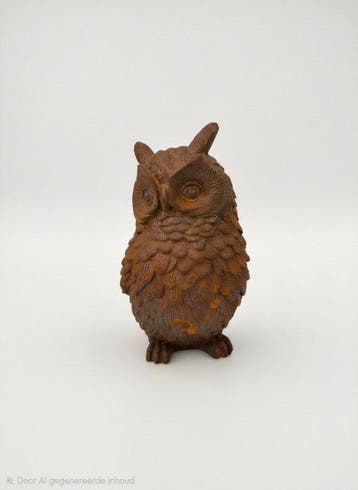 sculptuur, Uil - 16 cm - IJzer, Antiek en Kunst