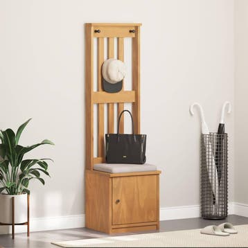 vidaXL Kapstok SANDNES 45x40x159,5 cm massief grenenhout, Verzenden