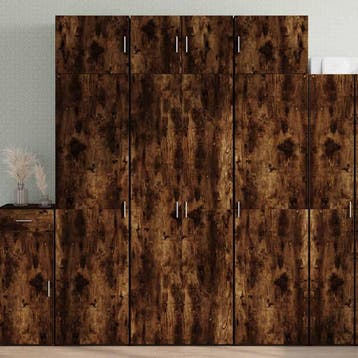 vidaXL Opbergkast 70x42,5x225 cm bewerkt hout gerookt, Huis en Inrichting, Verzenden, Nieuw