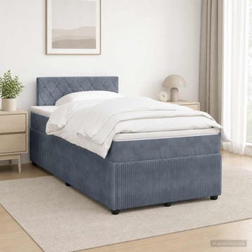 vidaXL Boxspringbed met matras Donkergrijs 120 x 200 cm, Verzenden, Nieuw