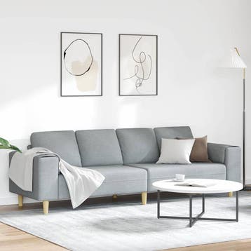vidaXL Woonkamerbank Lichtgrijs 250 x 77 x 76 cm Polyester, Verzenden, Nieuw