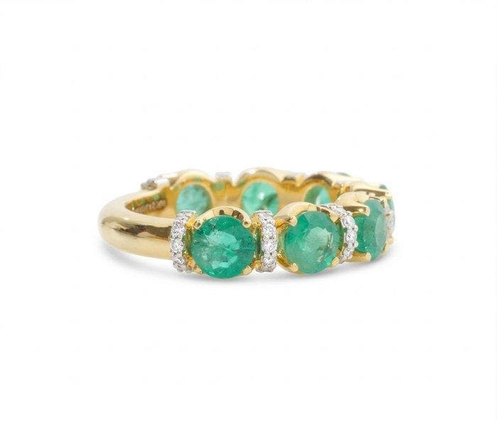 Eeuwigheidsring - 14 karaat Geel goud - 2.36ct. tw. Smaragd, Bijoux, Sacs & Beauté, Bijoux anciens