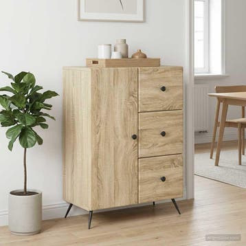 vidaXL Dressoir Sonoma Eiken 66 x 34,5 x 90 cm Bewerkt hout, Verzenden