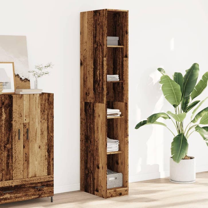 vidaXL Kledingkast 30x50x200 cm bewerkt hout oud hout, Maison & Meubles, Armoires | Penderies & Garde-robes, Envoi