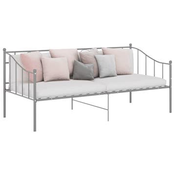 vidaXL Slaapbankframe metaal grijs 90x200 cm, Huis en Inrichting, Slaapkamer | Bedden, Verzenden, Nieuw