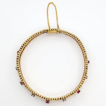 Armband - 18 karaat Geel goud Diamant (Natuurlijk) - Robijn, Nieuw