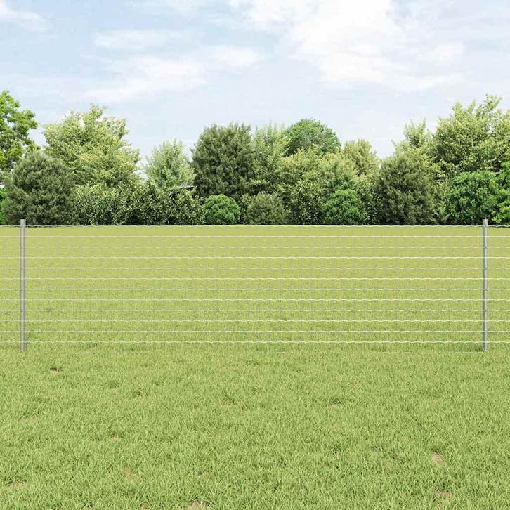 vidaXL Ingegraven hekpaal 5 st Zilverkleurig 100 cm, Jardin & Terrasse, Poteaux, Poutres & Planches, Envoi