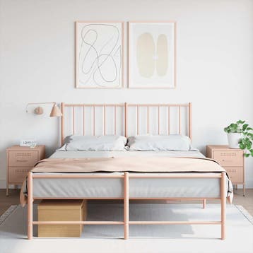 vidaXL Nachtkastjes 2 st 36x39x50,5 cm staal roze, Verzenden, Nieuw