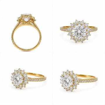 Ring - 18 karaat Geel goud - 2.49ct. tw. Diamant (Lab-grown), Nieuw