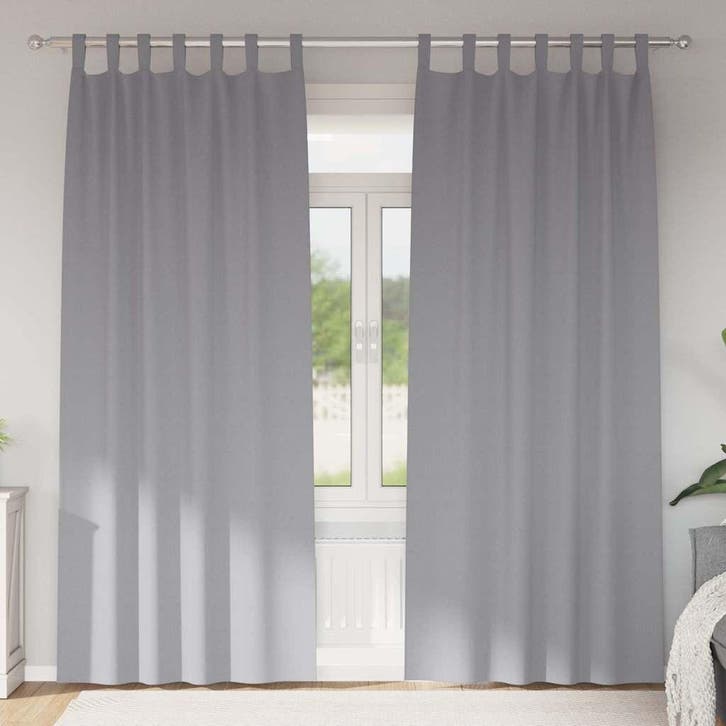 vidaXL Blackout Gordijnen met Ringen 2 st Lichtgrijs 225 x, Maison & Meubles, Ameublement | Rideaux & Stores à lamelles, Envoi