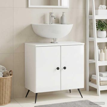 vidaXL Wastafel kabinet voor de badkamer BREDA Hoogglans Wit, Verzenden