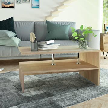 vidaXL Salontafel 90x59x42 cm bewerkt hout eikenkleurig, Verzenden, Nieuw