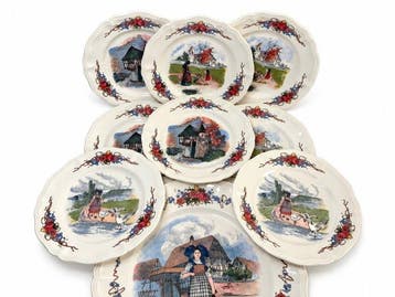 Sarreguemines - Tafelservies (9) - Obernai - Aardewerk