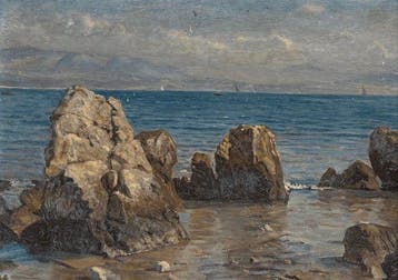 Jules Masure (1819-1910) - Paysage de bord de mer, Antiek en Kunst
