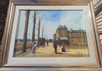 Scuola Francese (XX), firmato Rolland - Scena parigina