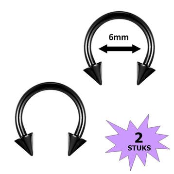 Fako Bijoux - Circular Barbell Piercing - Hoefijzer Spike, Verzenden, Nieuw