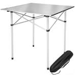 tectake Aluminium campingklaptafel incl. tas 70x70x70 cm - g, Caravans en Kamperen, Kampeeraccessoires, Verzenden, Nieuw