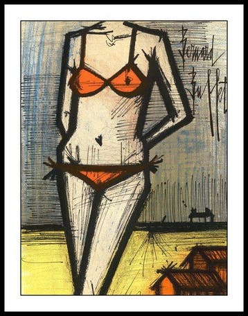 Bernard Buffet (1928-1999) - La Plage, Antiquités & Art