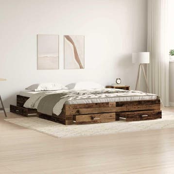 vidaXL Bedframe met lade met opslag Oud Hout 180 x 200 cm, Huis en Inrichting, Verzenden, Nieuw
