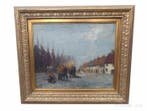 Nederlandse school (XX) - Paese dinverno in Olanda