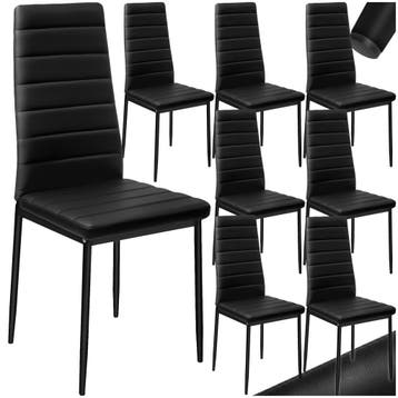 Eetkamerstoelen, kunstleer - zwart, Set van 8, Verzenden, Nieuw