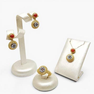 Koraal - Argento 925 - 3-delige sieradenset - Italiaans
