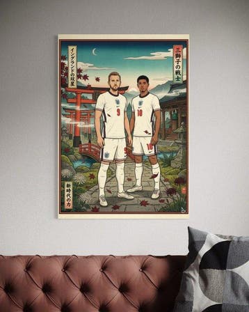 ANDSAL - Kane & Bellingham England - Ukiyo-e World Cup