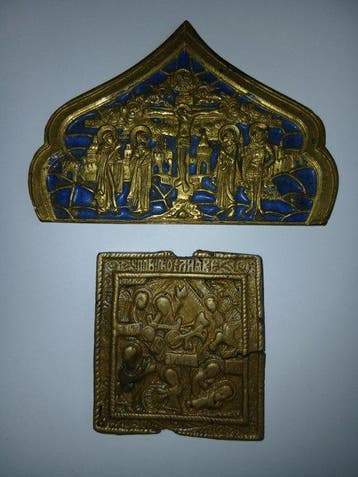 Reis-icoon - brons,emaille