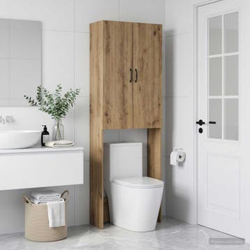 vidaXL Toiletkast HOORN Artisanaal eiken 66 x 25,5 x 190 cm, Verzenden, Nieuw