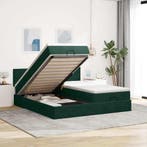 vidaXL Ottoman bed met matrassen 160x200cm fluweel, Verzenden