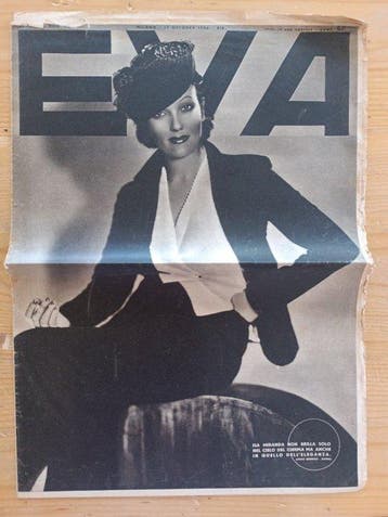 Lotto 8 riviste “EVA” originali 1933-1936 – Moda, cinema e