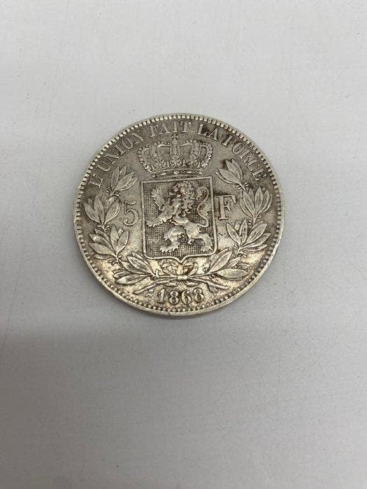 België. Leopold II. 5 Francs 1868-1873 Lot de 4 pièces en, Timbres & Monnaies, Monnaies | Pays-Bas