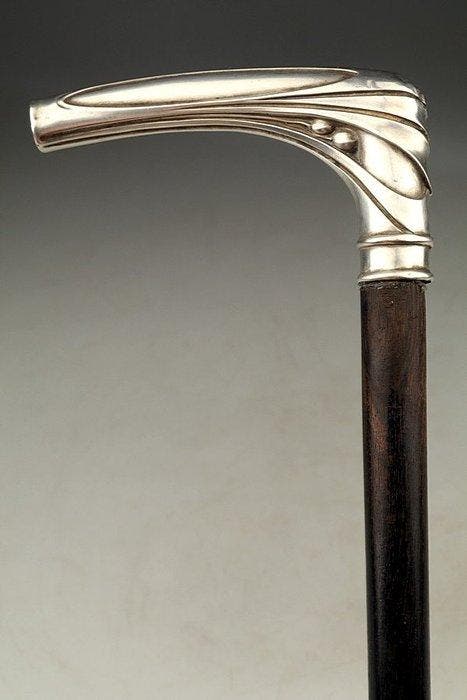 Wandelstok - .800 zilver, Antiquités & Art, Art | Objets design